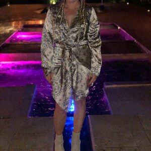 Silk kimono style wrap dress